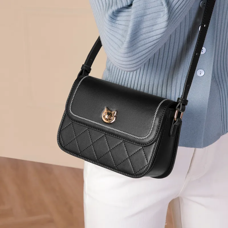 MEXICAN Artificial Leather Shoulder Bag, Crossbody Bag Women's Black/Ecru-3
