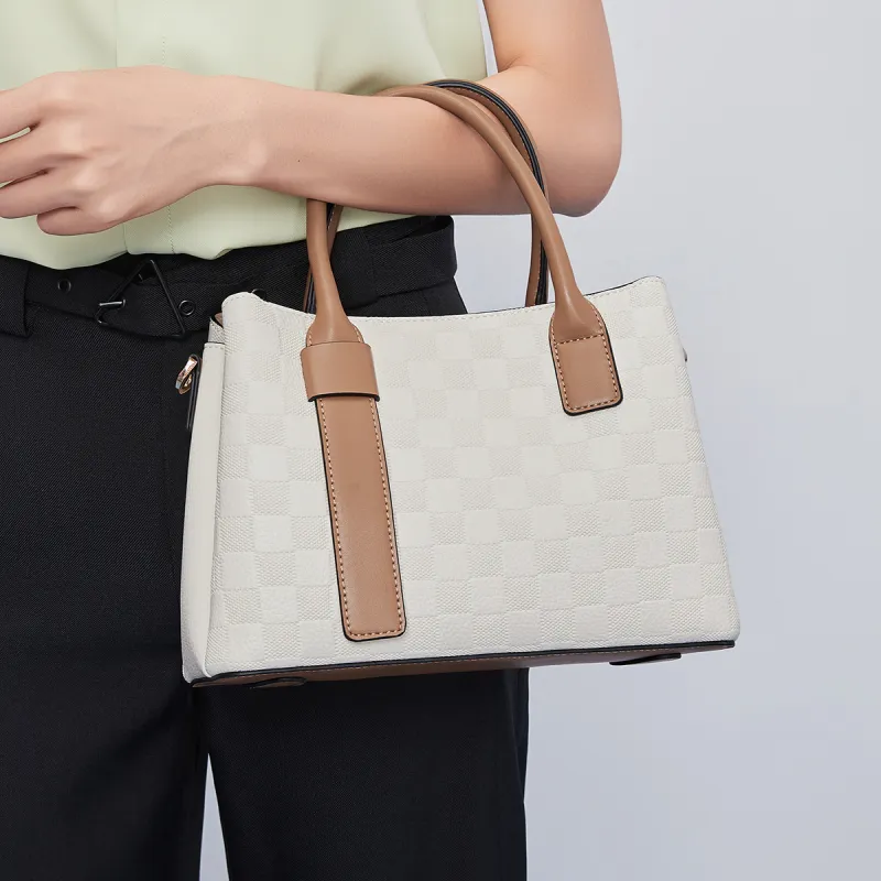 MEXICAN Polyurethane Commute Bag, One Shoulder Handbag Regular Women's Milk Tea/Ecru-8