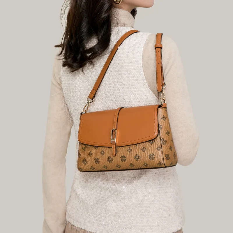 MEXICAN Polyurethane Shoulder Bag, Crossbody Bag Women's Ecru & Apricot/Brown & Dark Coffee/Dark Brown & Brown-21