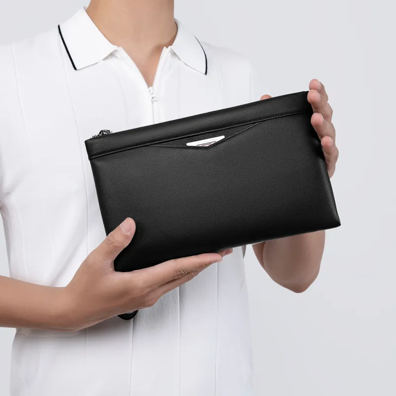 MEXICAN Cow Leather Clutch Regular Men's Black-3