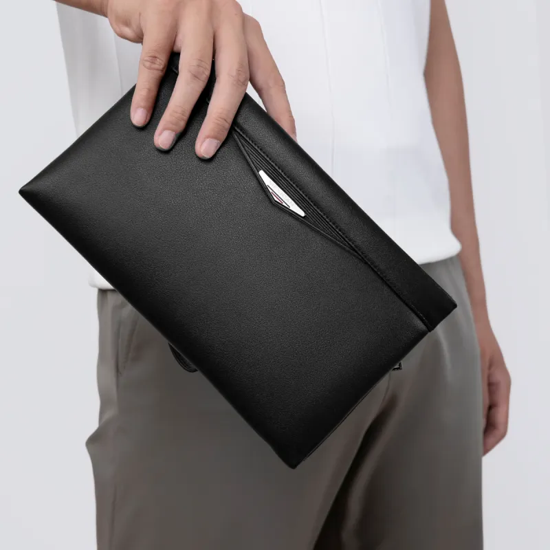 MEXICAN Cow Leather Clutch Regular Men's Black-1