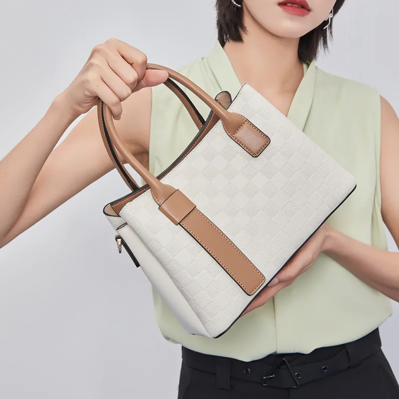 MEXICAN Polyurethane Commute Bag, One Shoulder Handbag Regular Women's Milk Tea/Ecru-7