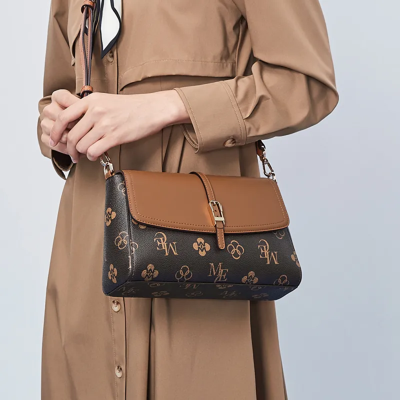 MEXICAN Polyurethane Shoulder Bag, Crossbody Bag Women's Ecru & Apricot/Brown & Dark Coffee/Dark Brown & Brown-16