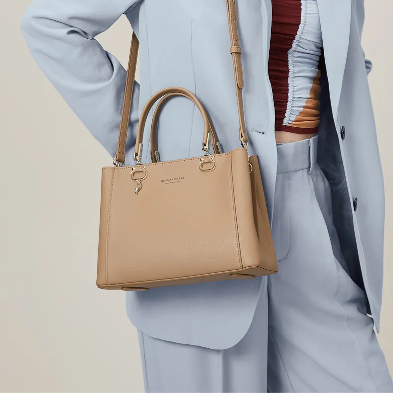 MEXICAN Polyurethane Crossbody Bag, One Shoulder Handbag Regular Women's Apricot Camel/Black/Ecru-2