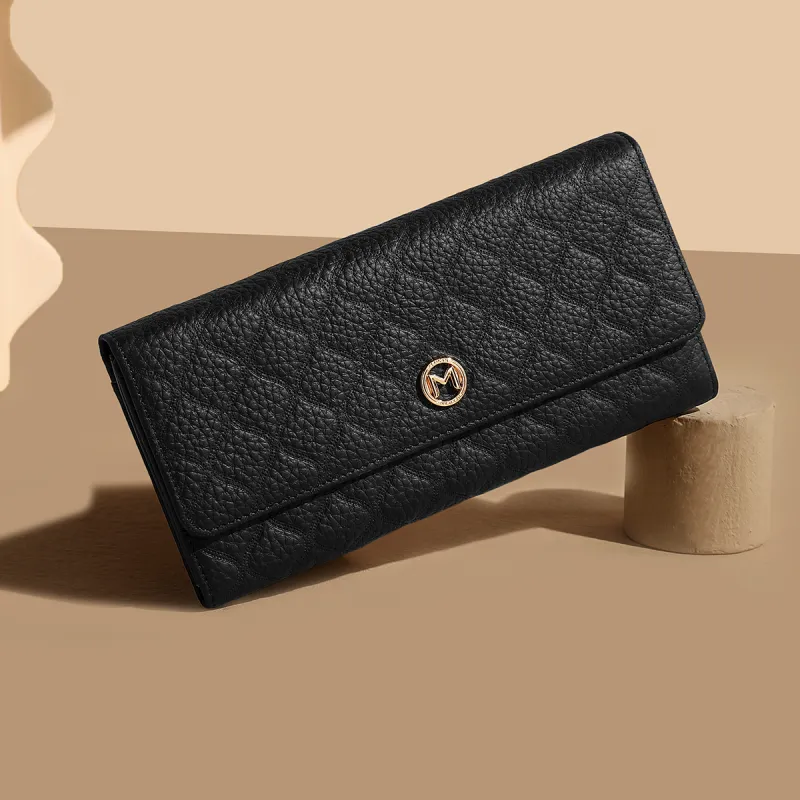 MEXICAN Cow Leather Wallet Women's Ecru/Pink/Black-13
