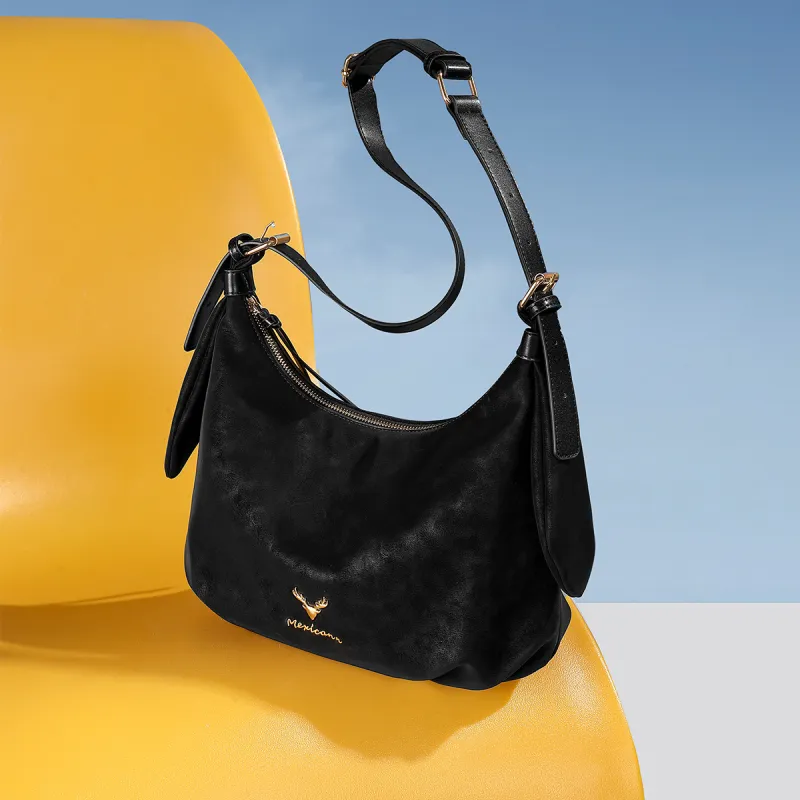 MEXICAN Polyurethane Leather Shoulder Bag, Crossbody Bag Women's Khaki/Light Apricot/Black-5