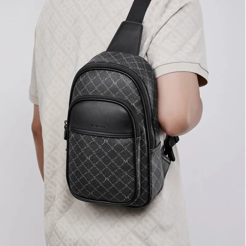 MEXICAN PVC Crossbody Bag Sling Bag Men's Dark Gray-1