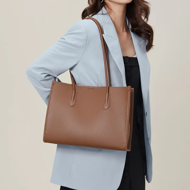 MEXICAN Leather Tote Bag, Shopping Bag, Shoulder Bag Women's Camel-3