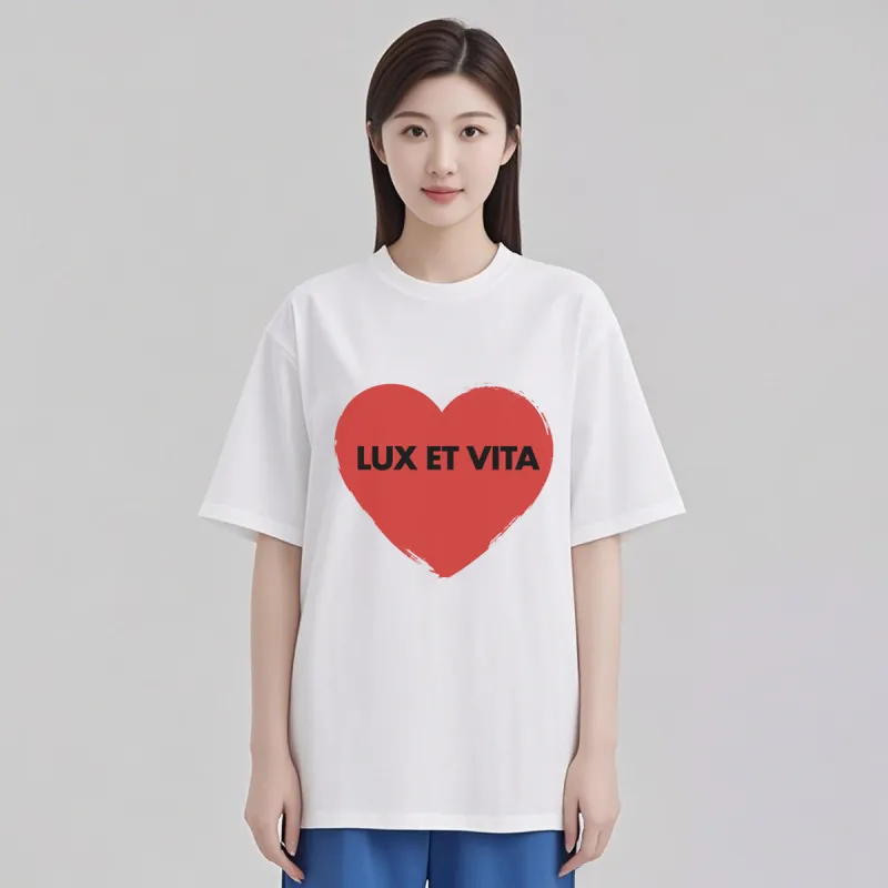 LUX ET VITA T Shirts Unisex White-4
