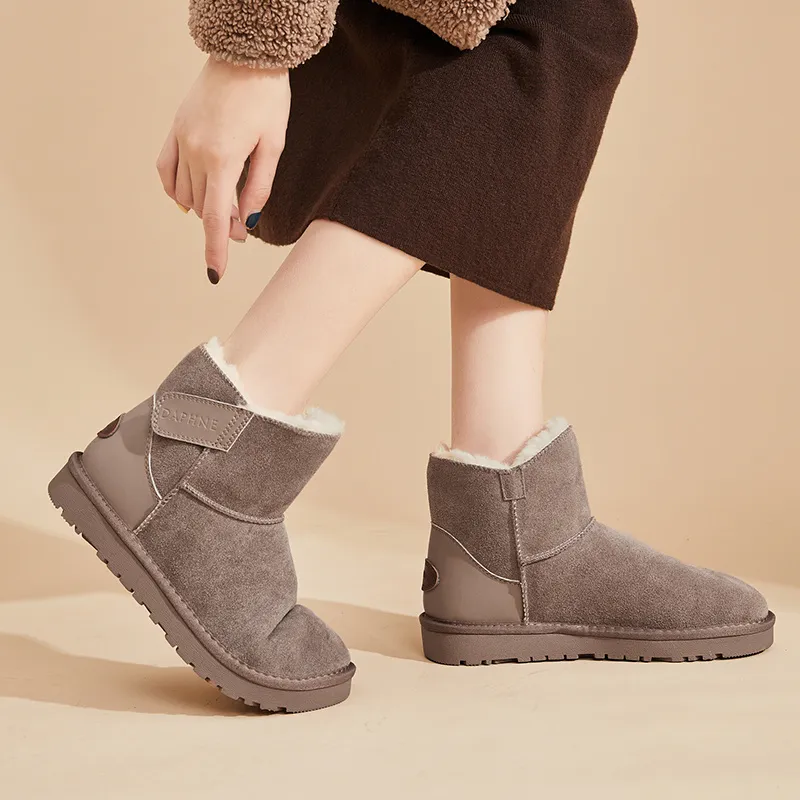 DAPHNE Thermal Short Snow Boots 2cm Women's-10