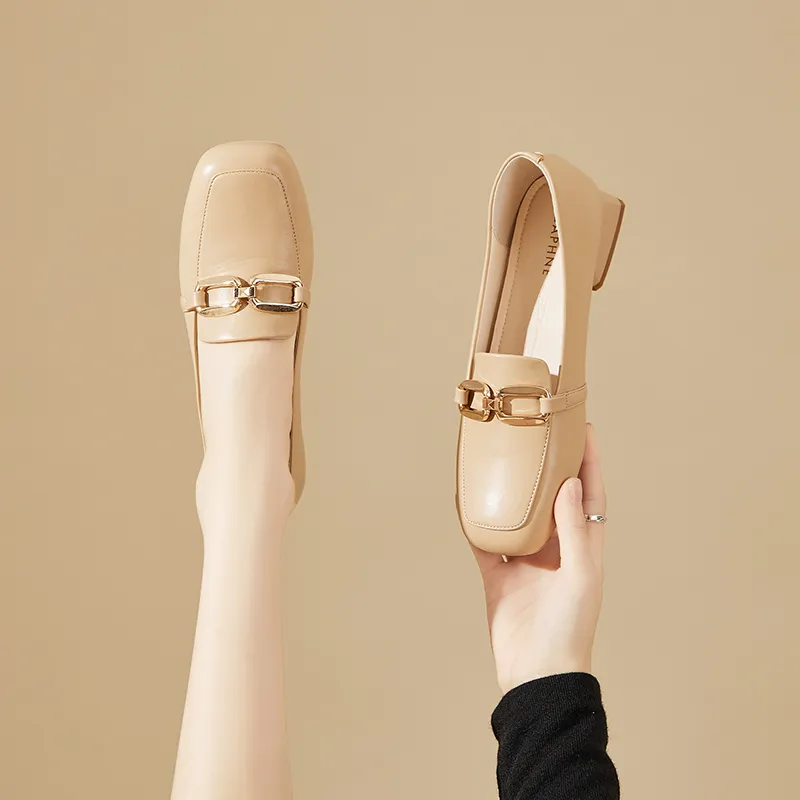 DAPHNE Loafers Women's Black/Apricot/Ecru-11