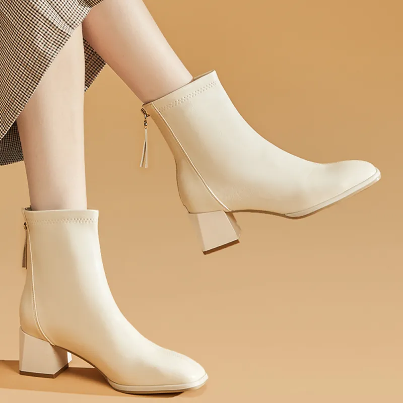DAPHNE Ankle Boots Women's Black/Beige-9