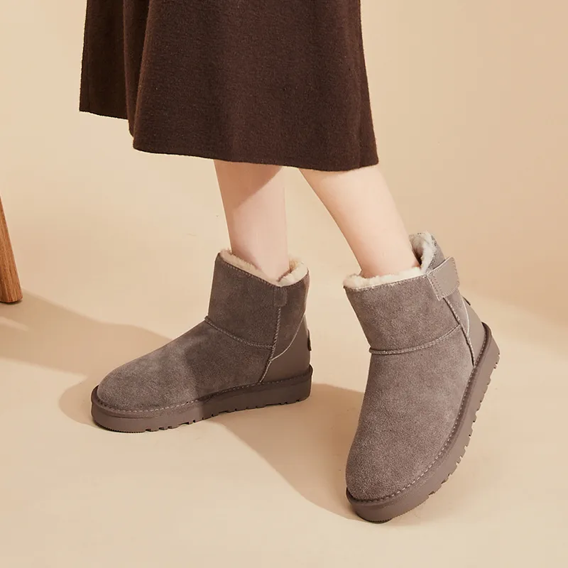 DAPHNE Thermal Short Snow Boots 2cm Women's-11