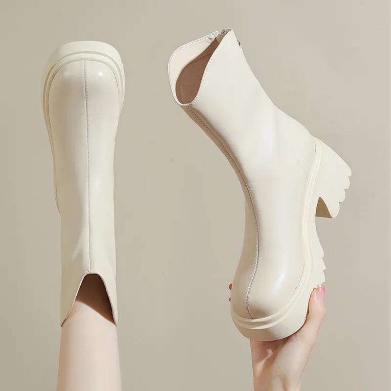 DAPHNE Ankle Boots Women's Brown/Black/Beige-4