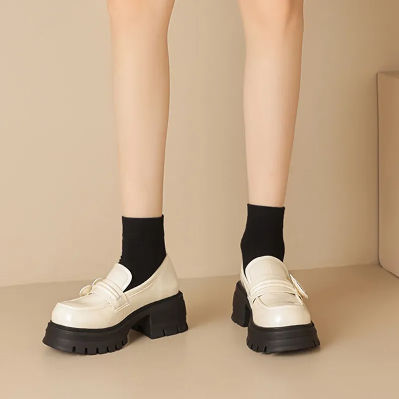 DAPHNE Loafers Women's Beige/Black/Green-7