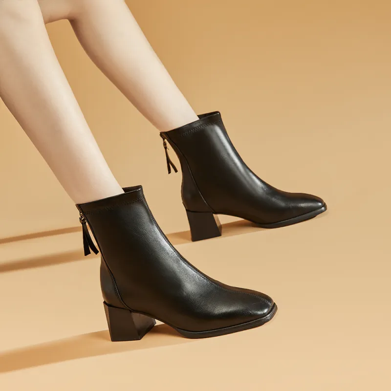 DAPHNE Ankle Boots Women's Black/Beige-4