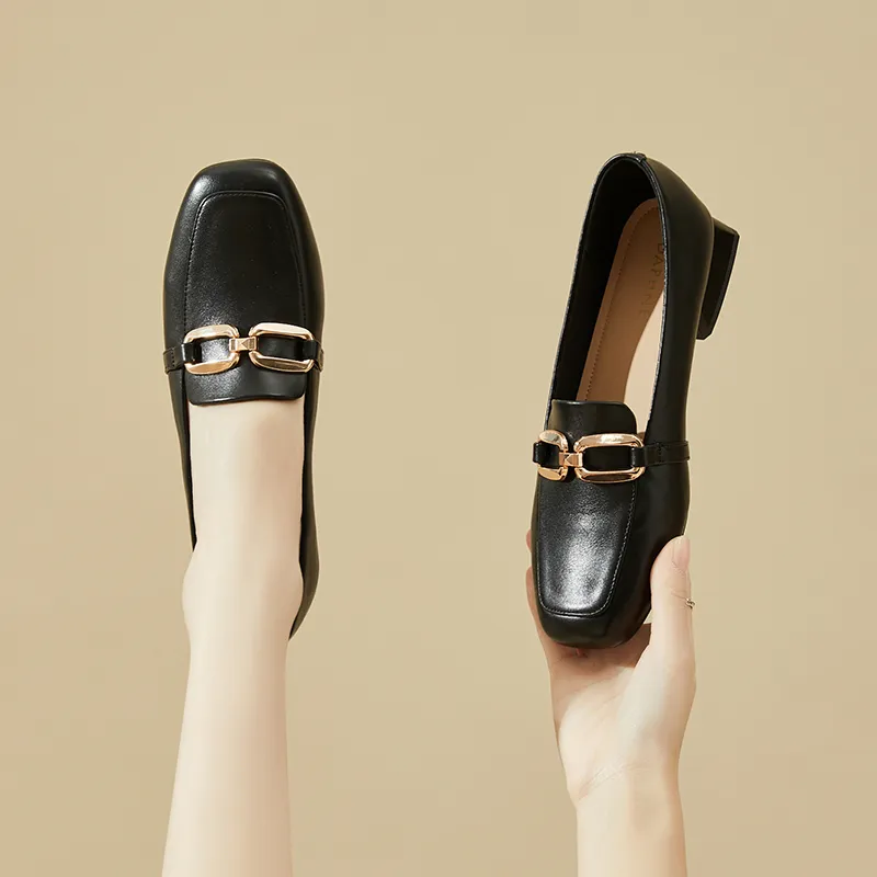 DAPHNE Loafers Women's Black/Apricot/Ecru-5