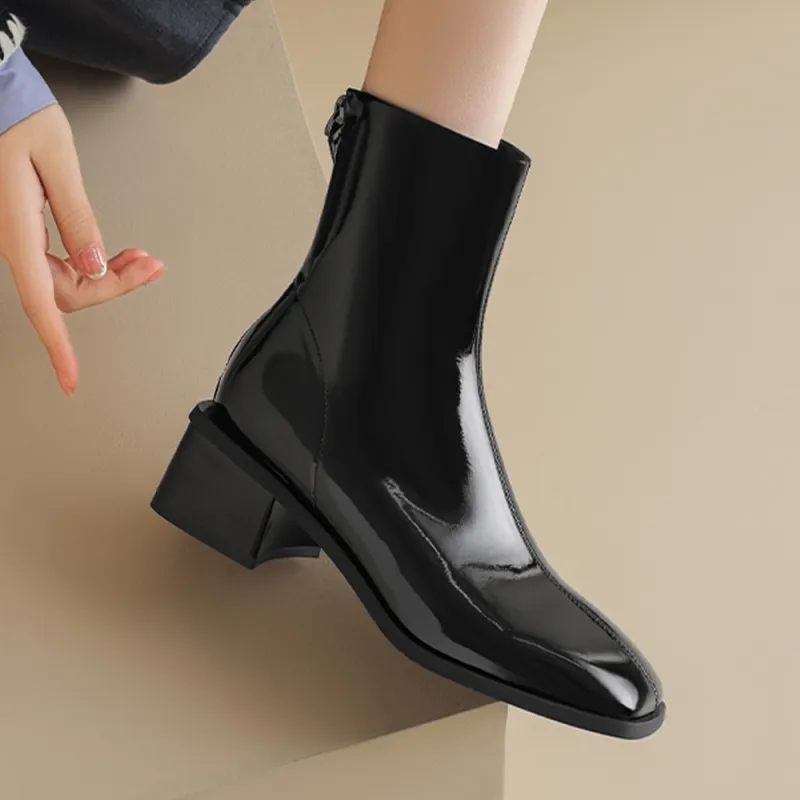 DAPHNE Ankle Boots Women's Black/Beige-6