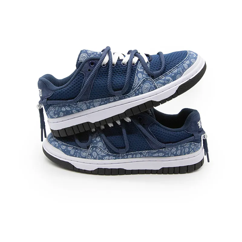 VXDT Skateboard Shoes Unisex Low Top Navy Blue-3
