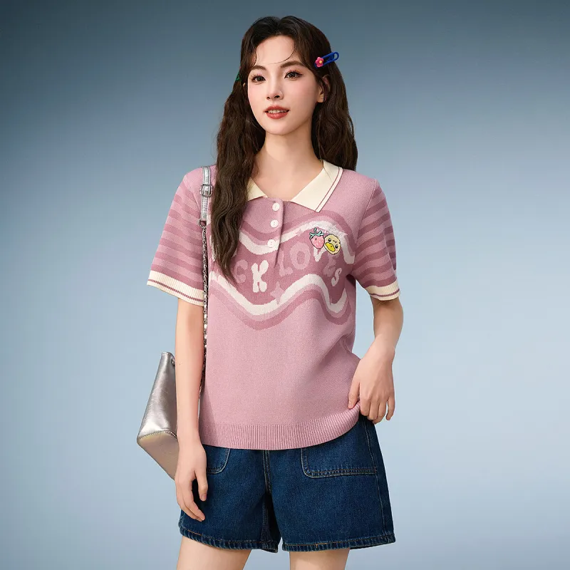 B.Duck T Shirts Women's Pink-3