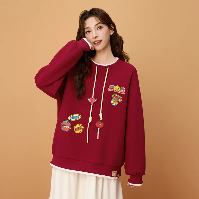B.Duck Sweatshirt Women's Burgundy-2