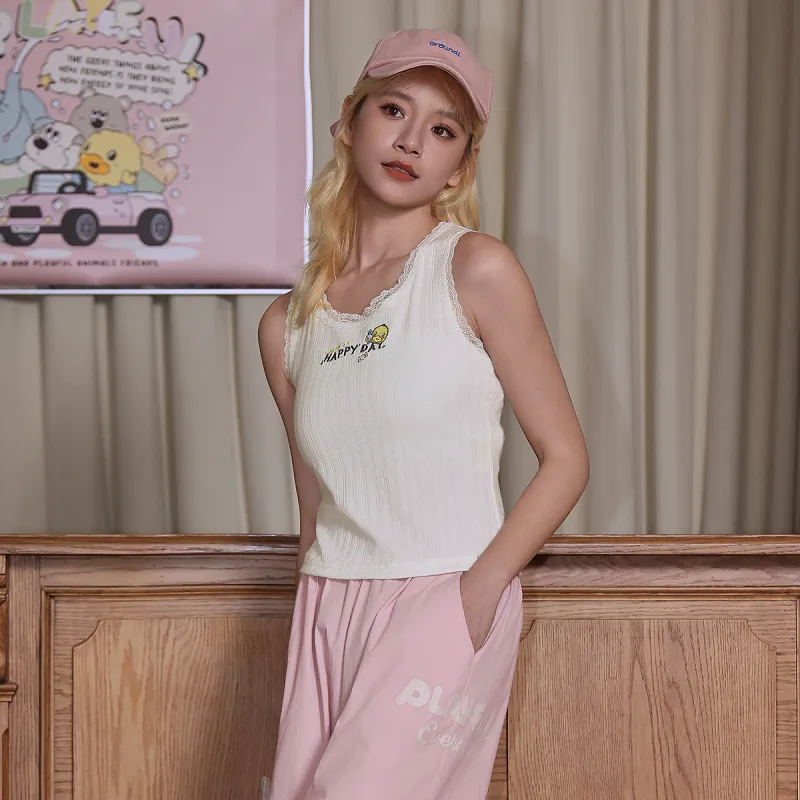 B.Duck Tank Tops Women's White-4