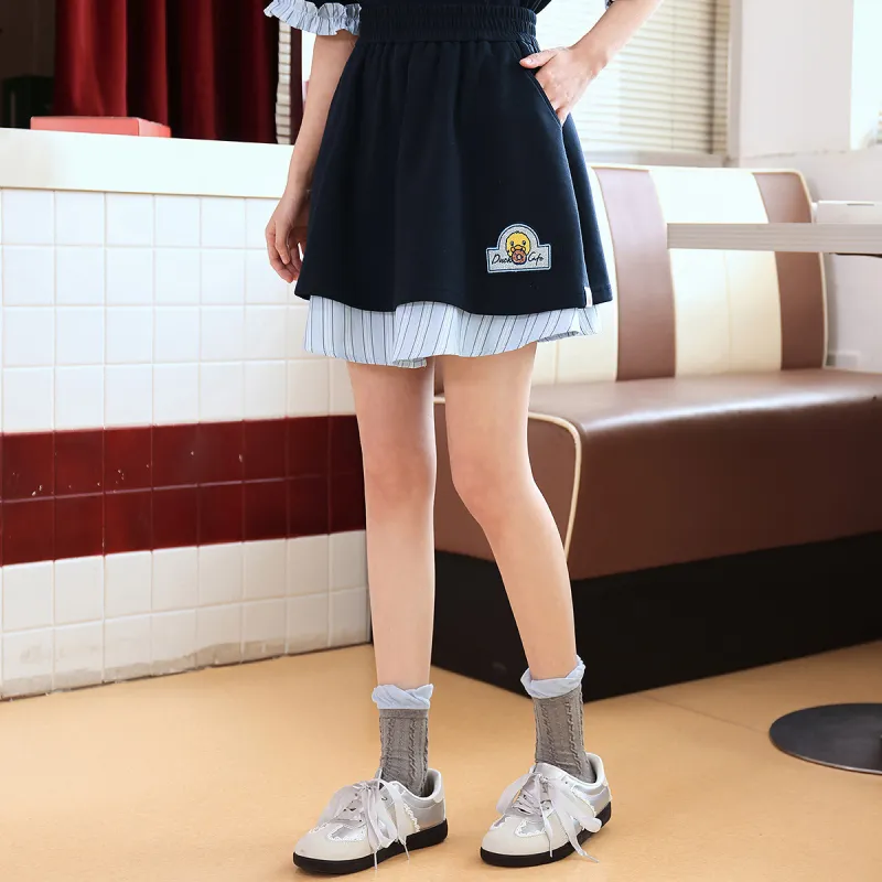 B.Duck Casual Short Skirts Women's Navy Blue-2