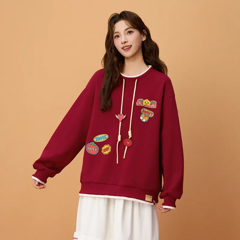 B.Duck Sweatshirt Women's Burgundy-3