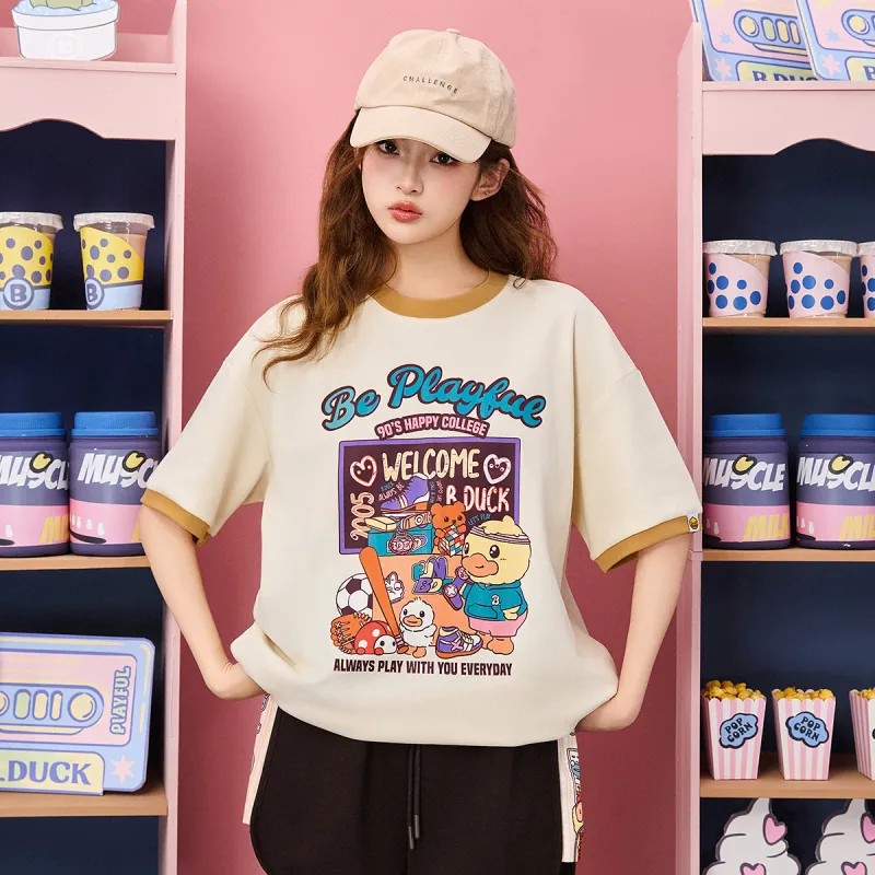 B.Duck T Shirt Women's Creamy Apricot-4