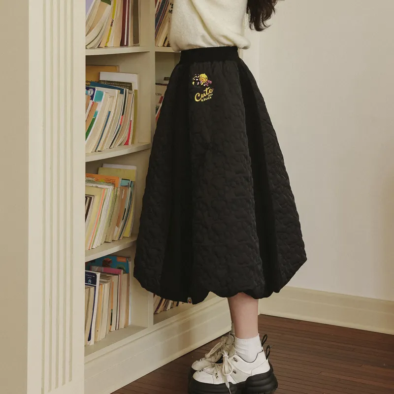 B.Duck Casual Long Skirts Women's Black-4