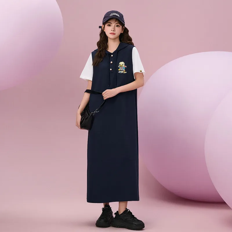 B.Duck Short Sleeved Dress Women's Navy Blue-2