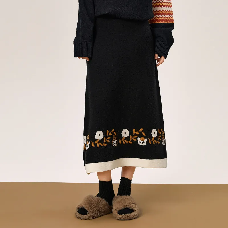 B.Duck Casual Long Skirts Women's Black-1