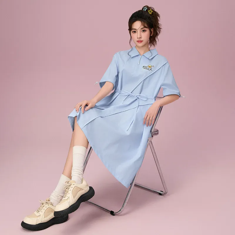B.Duck Short Sleeved Dress Women's Sky Blue-2
