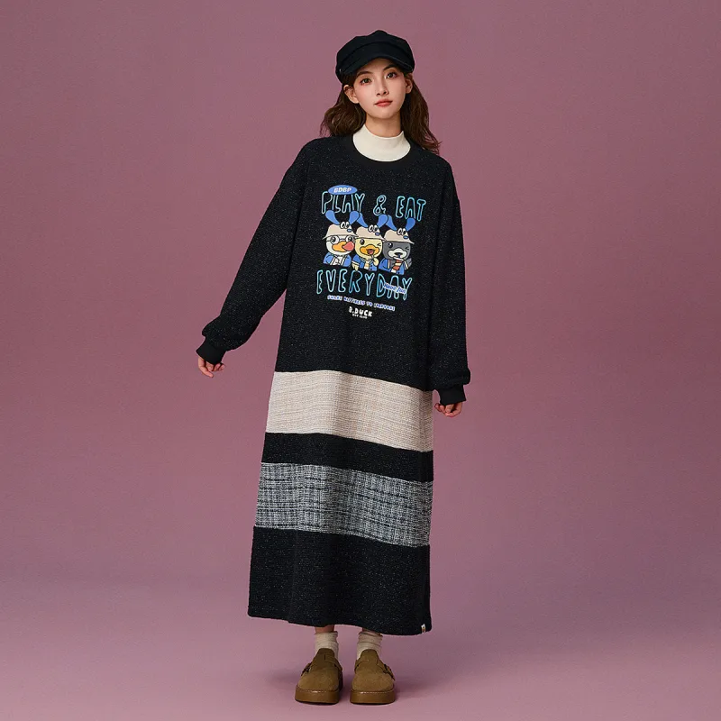 B.Duck Long Sleeved Dresses Women's Black-3