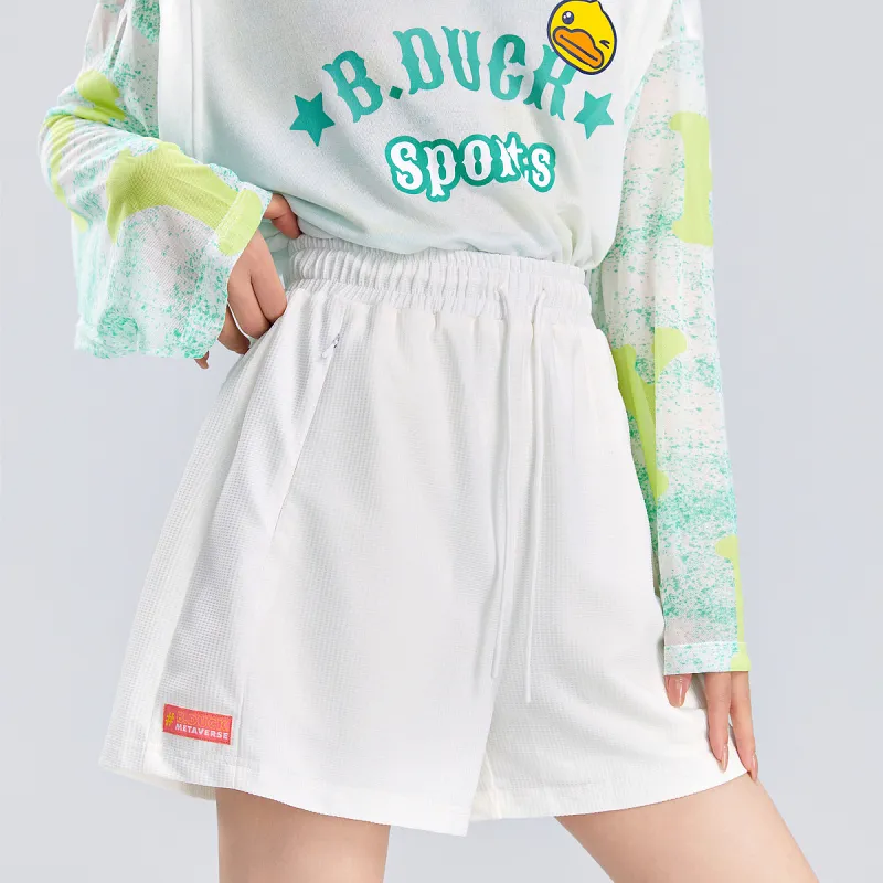 B.Duck Casual Shorts Women's White-4