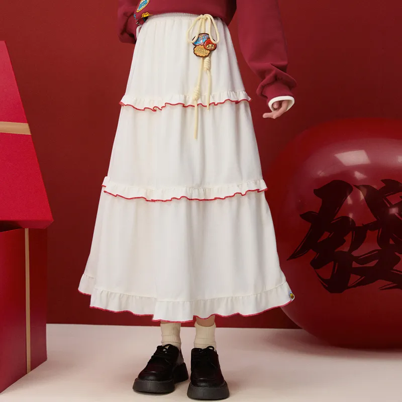 B.Duck Casual Long Skirts Women's Ecru-2