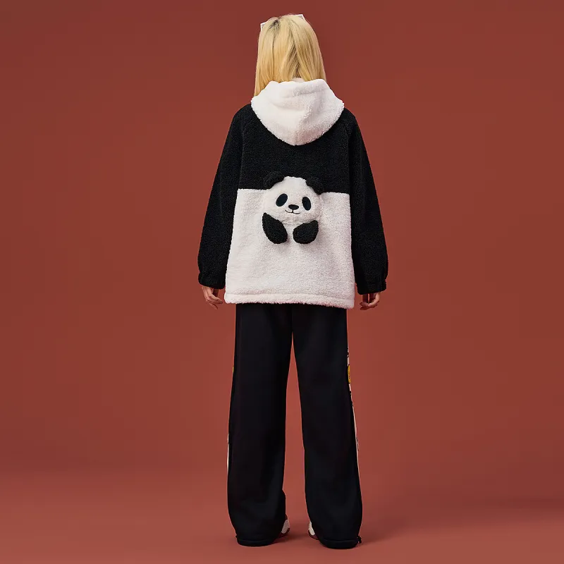 B.Duck Velvet feel Coat Women's Black White-2