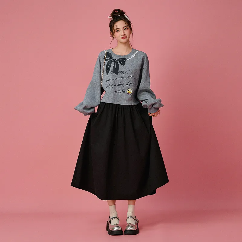 B.Duck Long Sleeved Dresses Women's Heather Gray-3