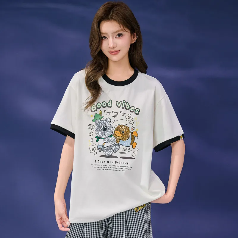 B.Duck T Shirt Women's Creamy Apricot-2