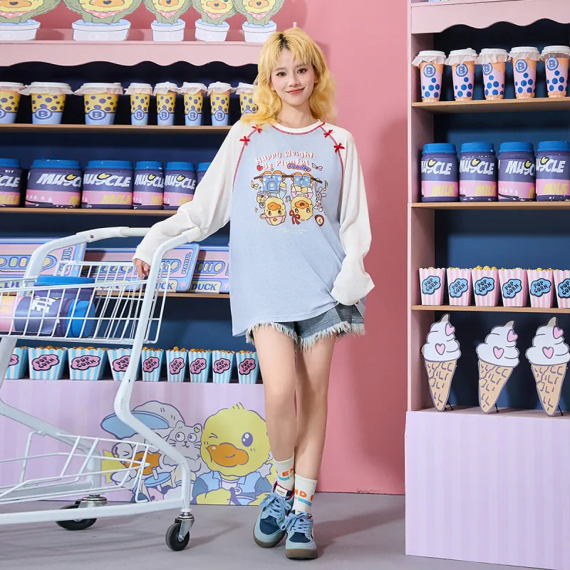 B.Duck Raglan Sleeve T Shirt Women's-4
