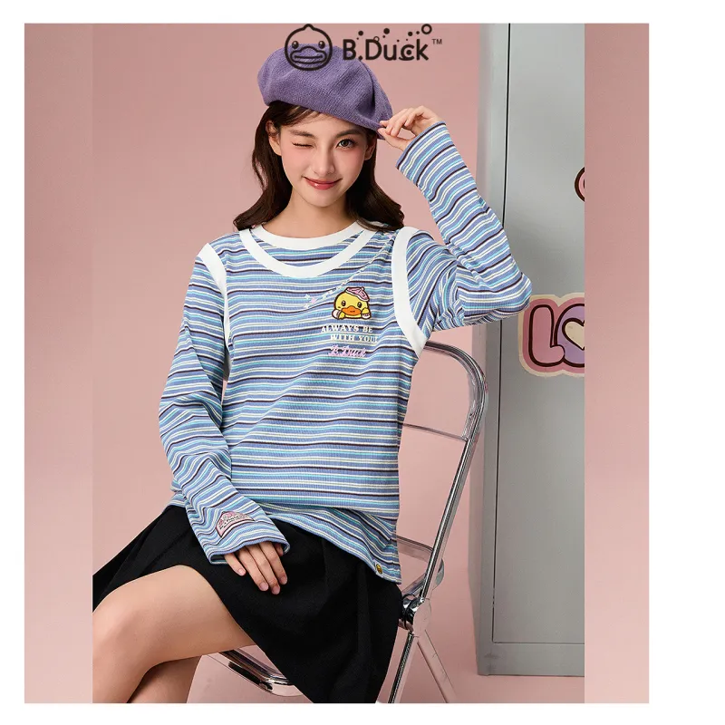 B.Duck T Shirt Women's Blue Stripes-2