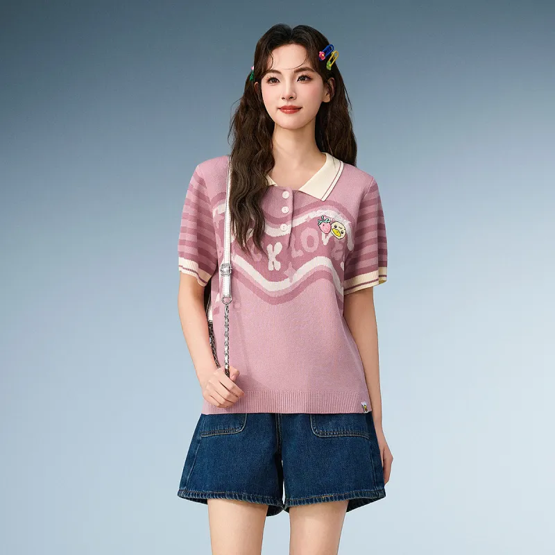 B.Duck T Shirts Women's Pink-2