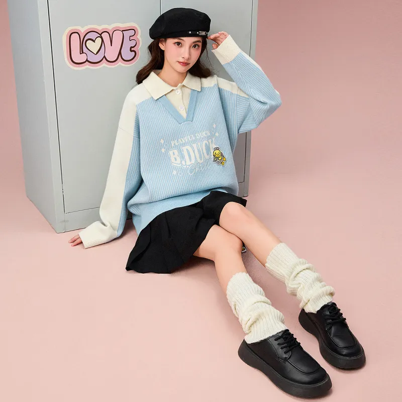 B.Duck Sweaters Women's Blue-3