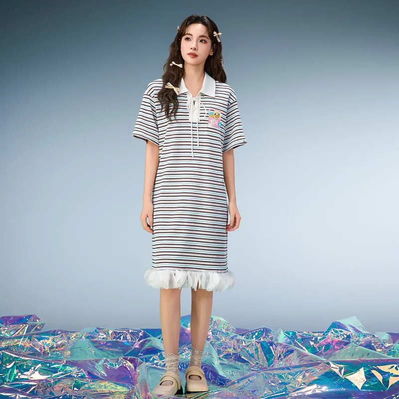 B.Duck Short Sleeved Dresses Women's Rainbow-3