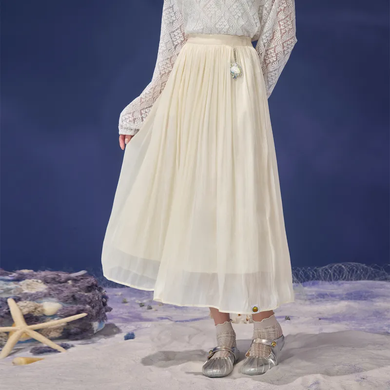 B.Duck Casual Long Skirt Women's Ecru-2