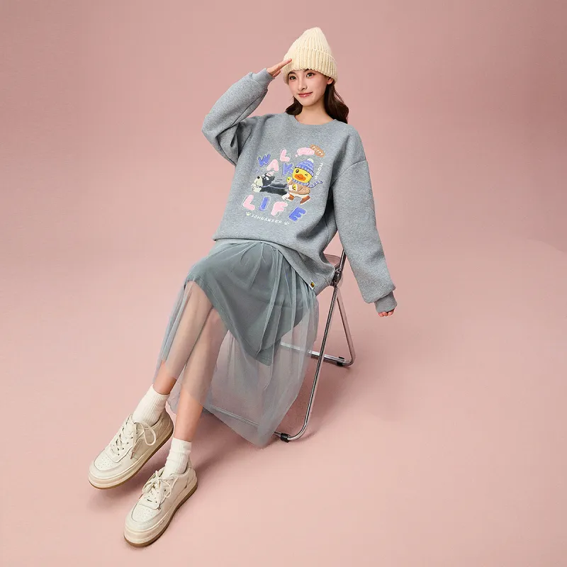 B.Duck Long Sleeved Dresses Women's Heather Gray-2