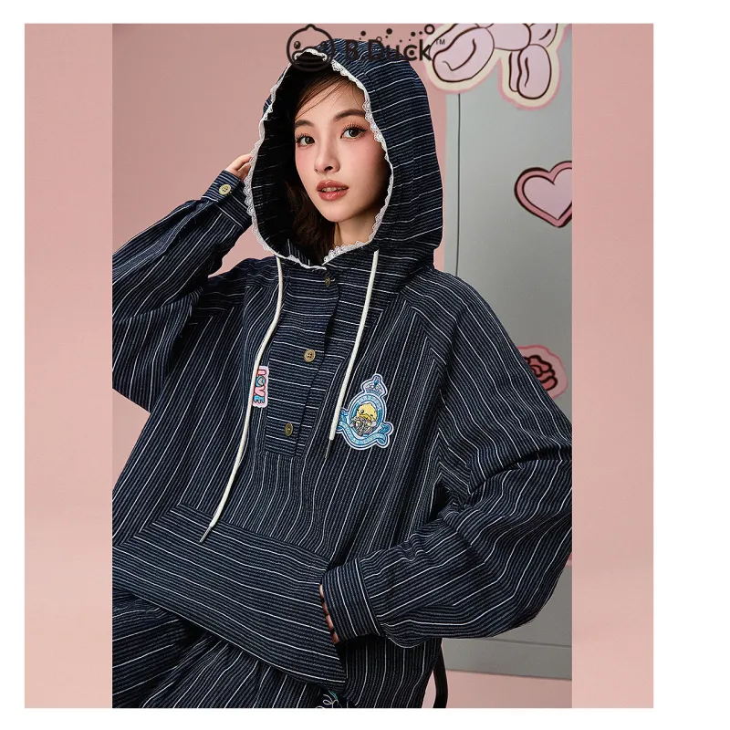 B.Duck Sweatshirt Women's Navy Blue-3