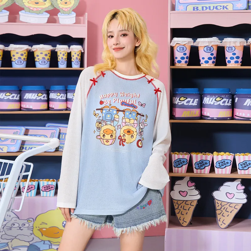B.Duck Raglan Sleeve T Shirt Women's-2