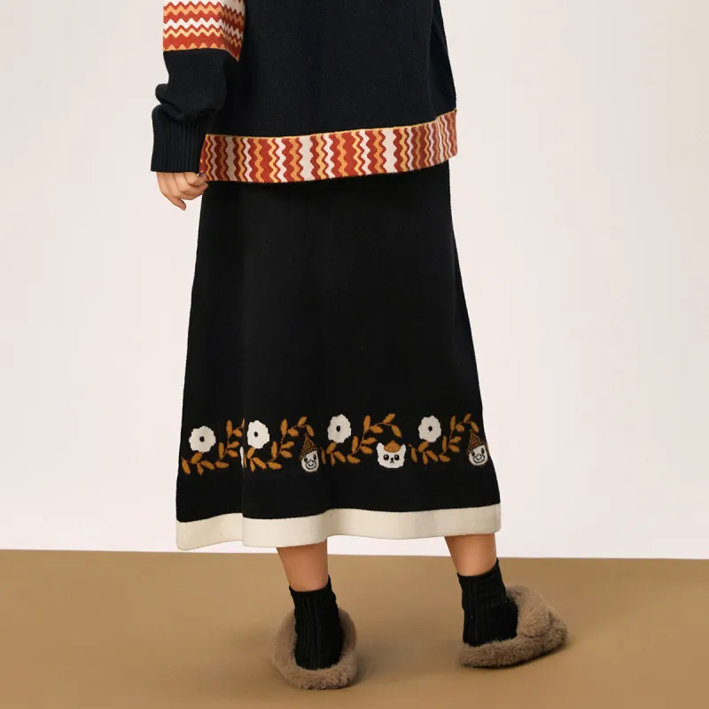 B.Duck Casual Long Skirts Women's Black-3