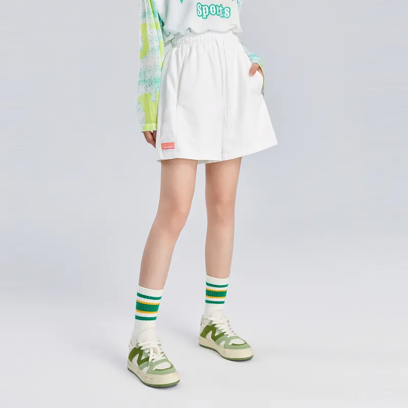 B.Duck Casual Shorts Women's White-3